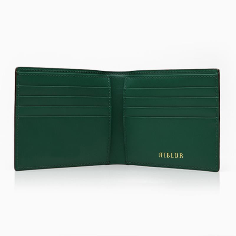 Riblor Italian Leather Billfold Wallet Liz Green