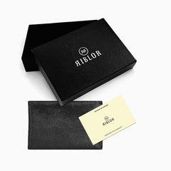 Riblor Italian Leather Billfold Wallet Crocodile Black