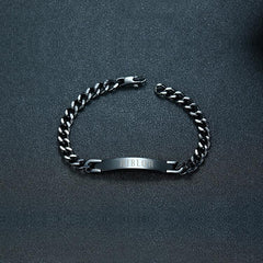 Riblor Stainless Steel Chain Bracelet Shiny Black