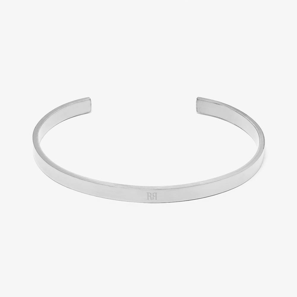 Riblor Stainless Steel Cuff Bracelet Silver