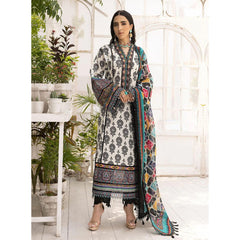 Rihana 3 Pcs Embroidered Unstitched Suit Black