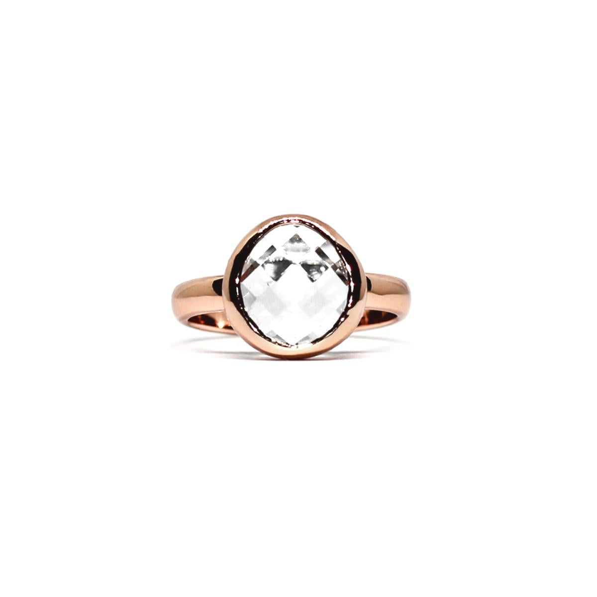 Ring Rose Gold with Clear Stone