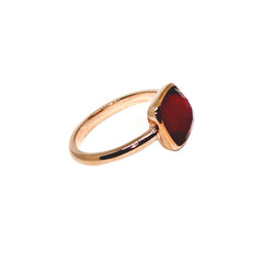 Ring Rose Gold with Red Stone