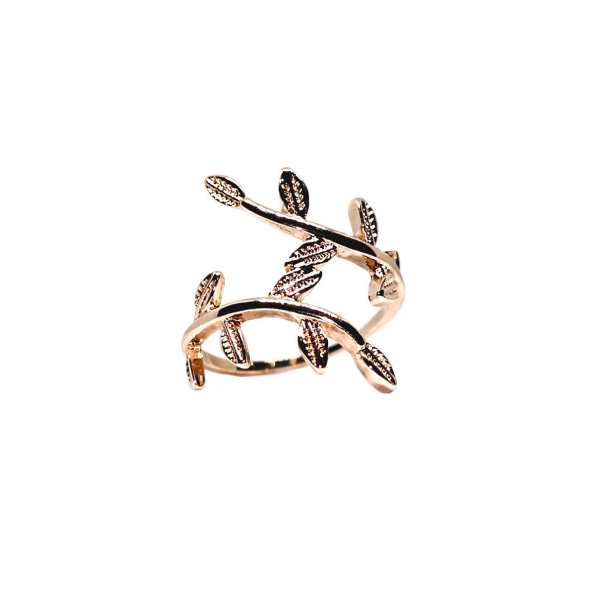 Rose Gold Open Leaf Ring