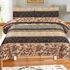 Rosetta Brown 3 Pcs Satin Bedding Set