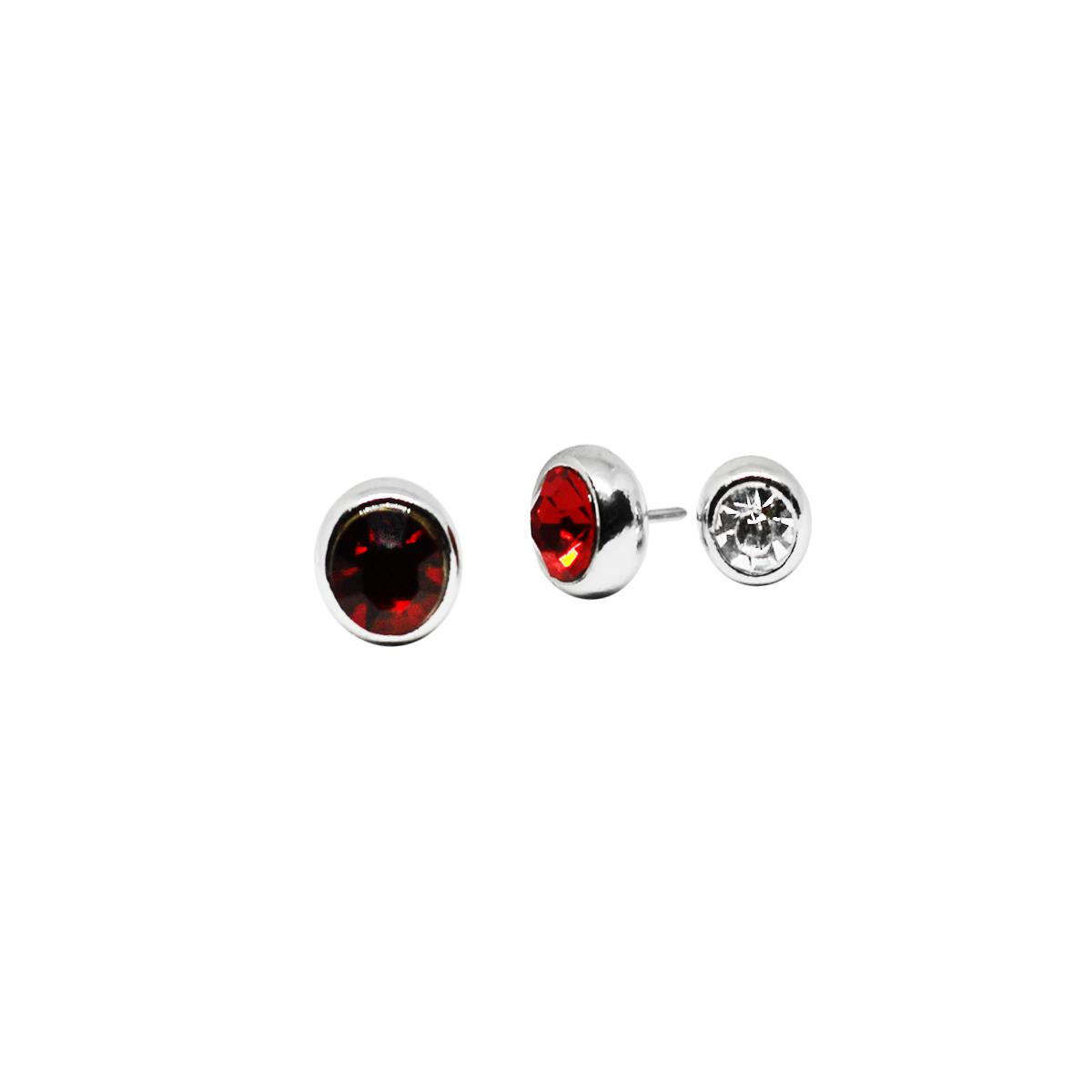 Round Silver Stud Earrings