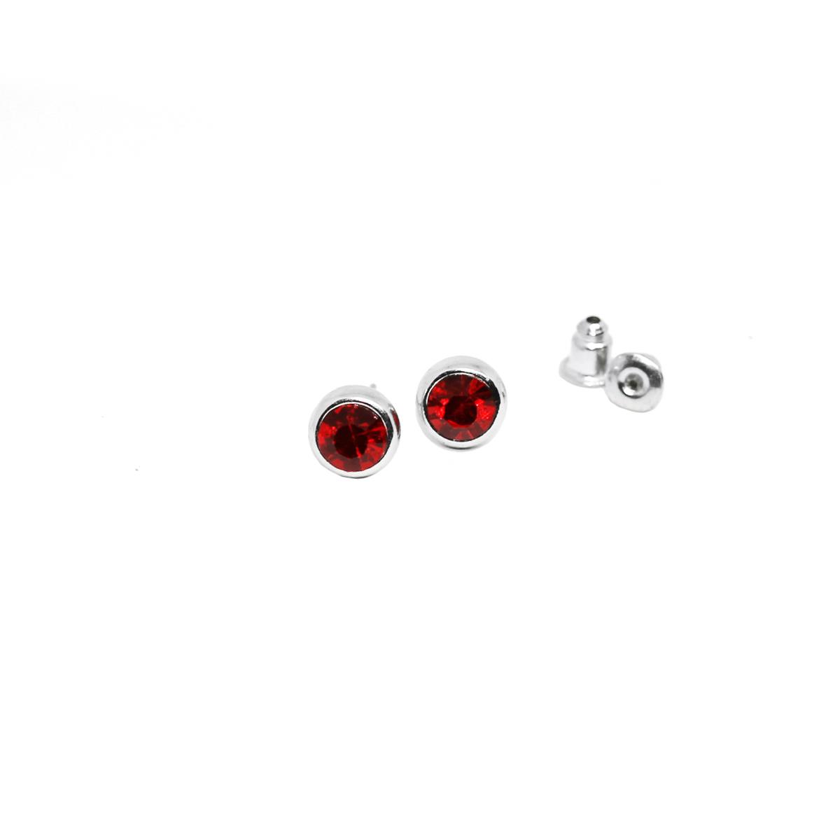 Round Silver Stud Earrings