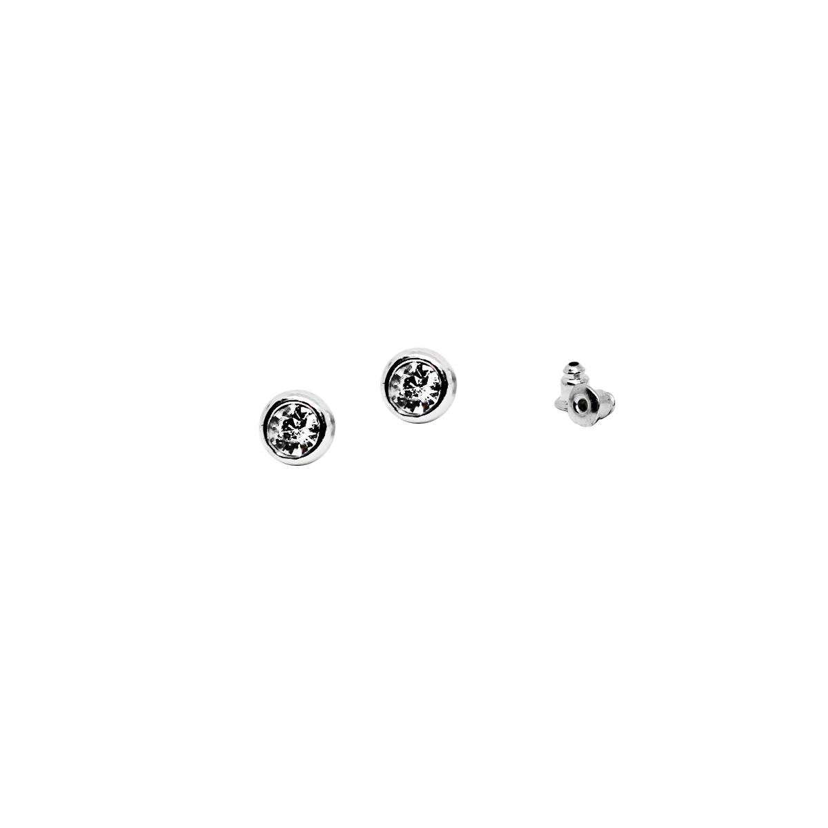 Round Silver Stud Earrings