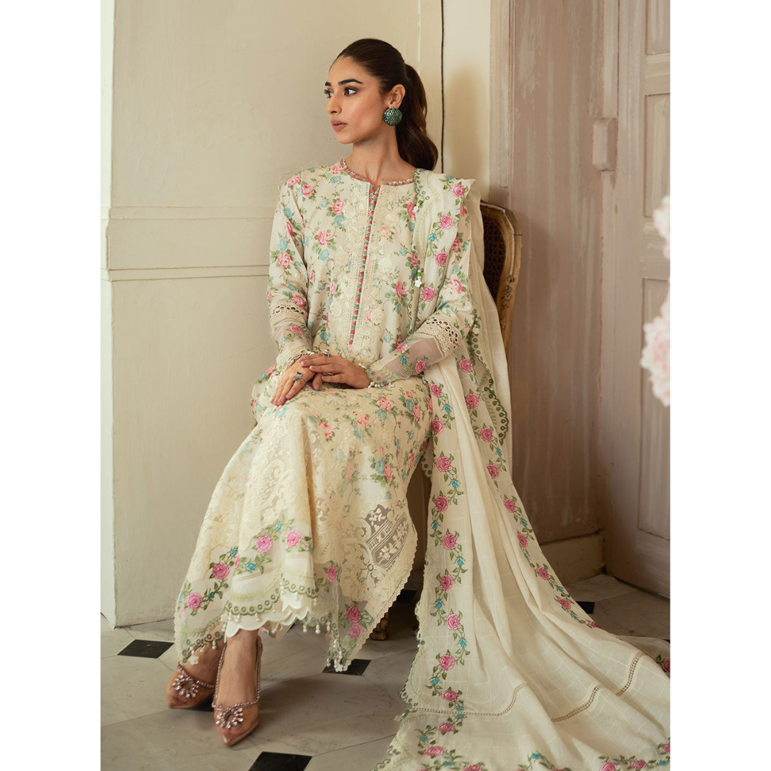 SEEMAL 3PC Unstitched Embroidered Suit