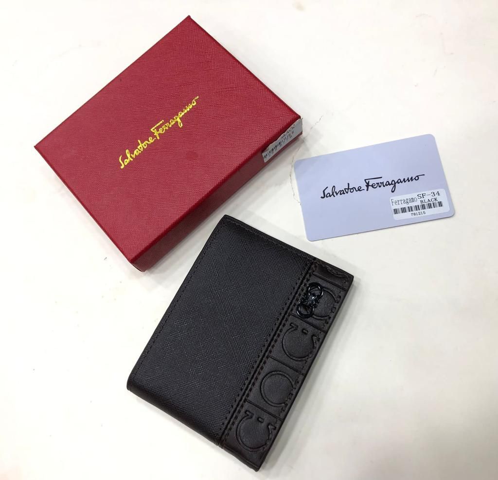 Designer SF Leather Bifold Men Wallet Black