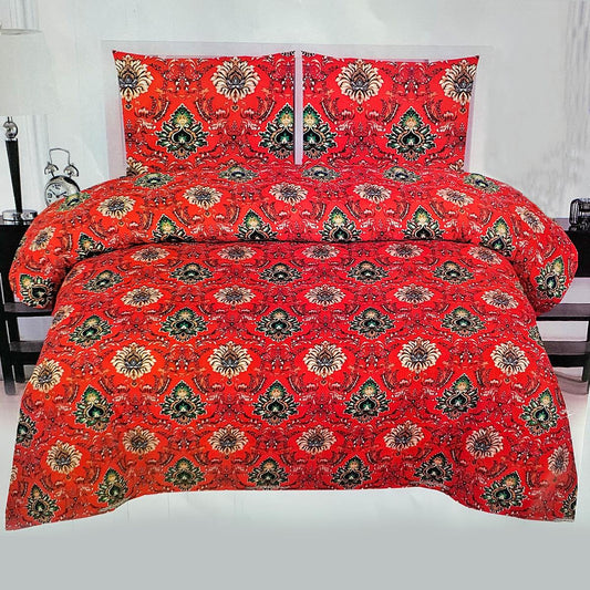 Sabine Floral 3 Pcs Bedding Set Red 1200