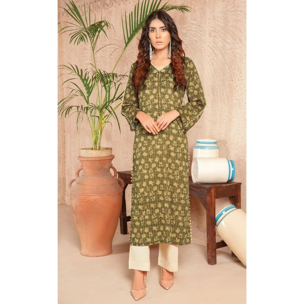 Safa Noor 1 Pcs Unstitched Khaddar Shirt Green