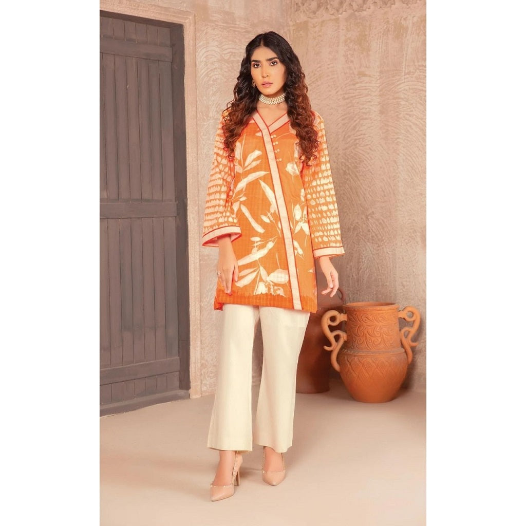 Safa Noor 1 Pcs Unstitched Khaddar Shirt Orange