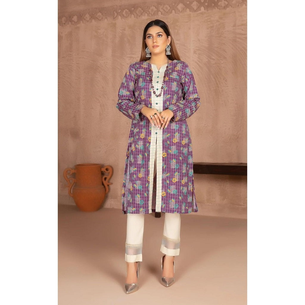 Safa Noor 1 Pcs Unstitched Khaddar Shirt Purple