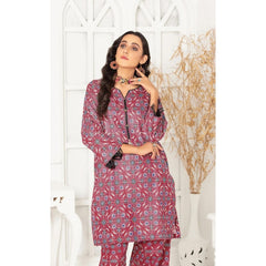 Safa Noor 2 Pcs Unstitched Printed Khaddar Suit Maroon