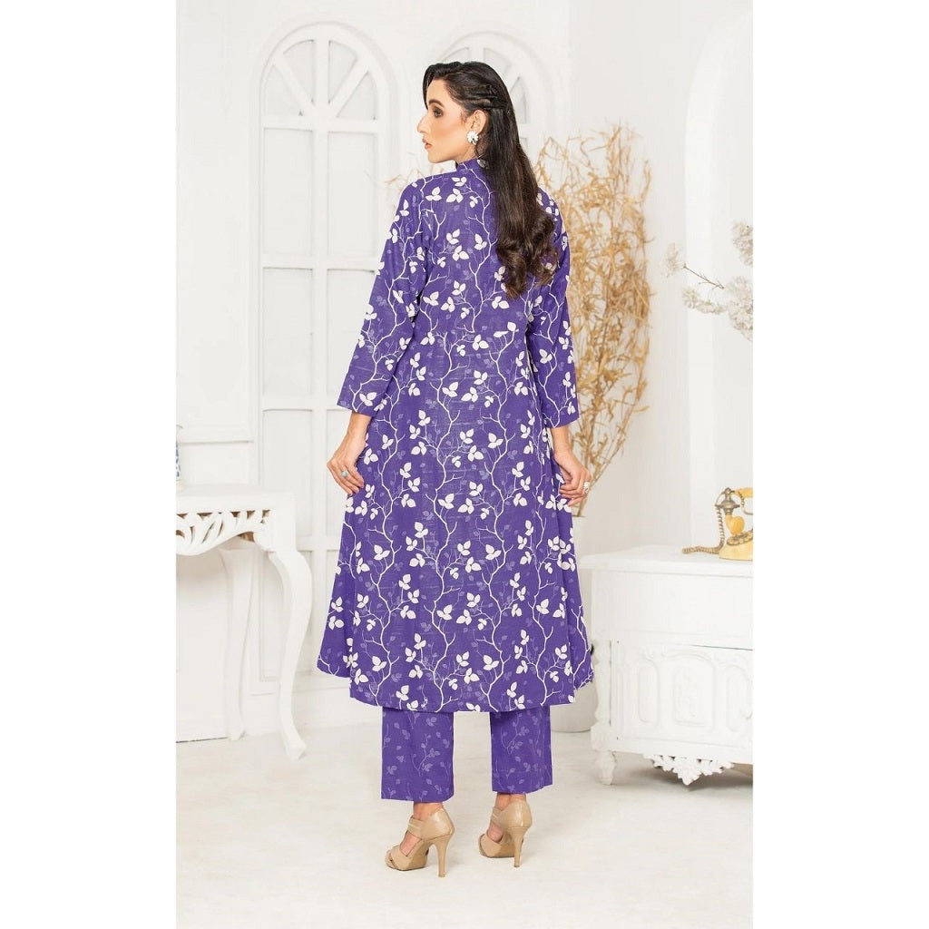 Safa Noor 2 Pcs Unstitched Printed Khaddar Suit Purple