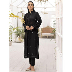 Sage 2 Pcs Embroidered Stitched Suit Black