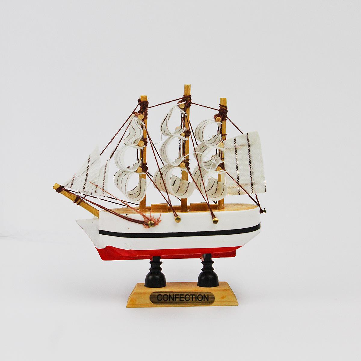 Sailboat Ornament White Red