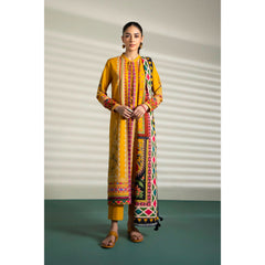 Sapphire 3 Pcs Unstitched Printed Lawn Suit Mustard