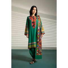 Sapphire 3 Pcs Unstitched Printed Lawn Suit Block Green