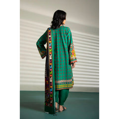 Sapphire 3 Pcs Unstitched Printed Lawn Suit Block Green