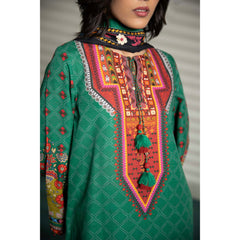 Sapphire 3 Pcs Unstitched Printed Lawn Suit Block Green