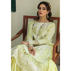 Sapphire 3 Pcs Embroidered Unstitched Lawn Suit Lemon ( Eid Edition )