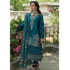 Sapphire 3 Pcs Embroidered Unstitched Lawn Suit Ocean Blue ( Eid Edition )