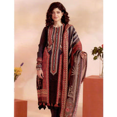 Sapphire 3 Pcs Unstitched Lawn Suit Black