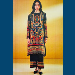 Sapphire 3 Pcs Unstitched Printed Lawn Suit Black Flame