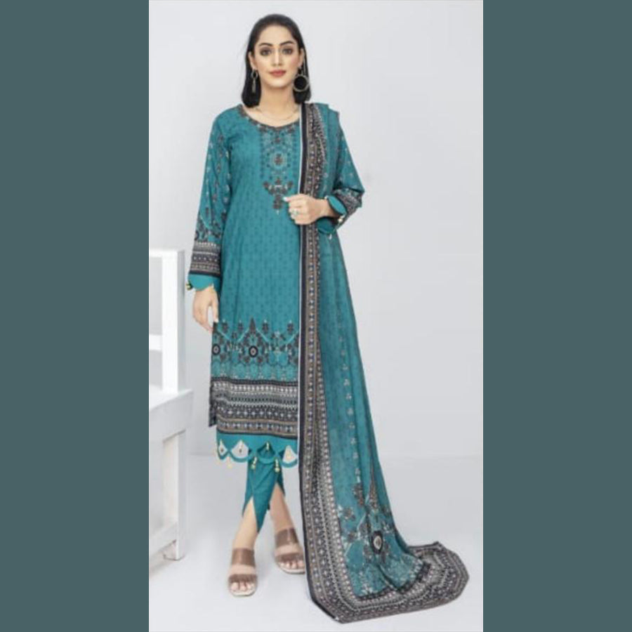 Sapphire 3 Pcs Unstitched Printed Lawn Suit Green