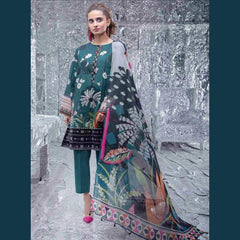 Sapphire 3 Pcs Unstitched Printed Lawn Suit Pine Green