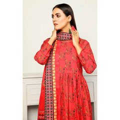 Sapphire 3 Pcs Unstitched Printed Wool Suit Red