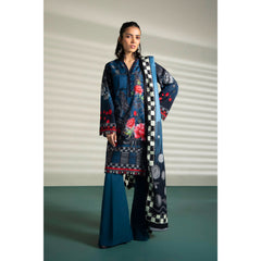 Sapphire 3 Pcs Unstitched Printed Lawn Suit Blue