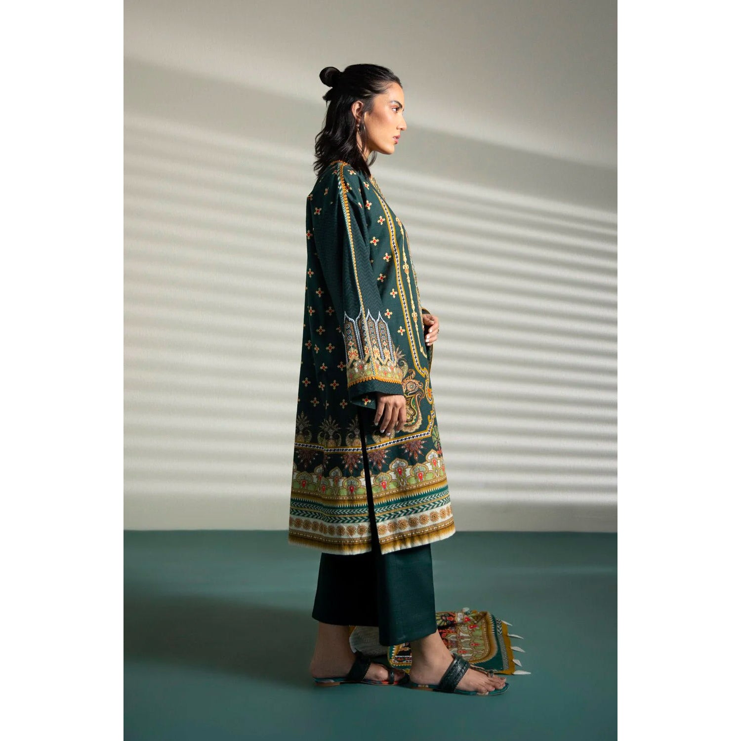 Sapphire 3 Pcs Unstitched Printed Lawn Suit Gold Green