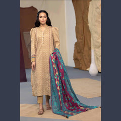 Sapphire Printed 2 Pcs Lawn Suit Beige