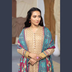 Sapphire Printed 2 Pcs Lawn Suit Beige