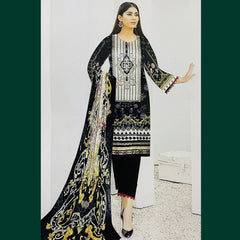 Sapphire Zareen 3 Pcs Unstitched Printed Lawn Suit Black