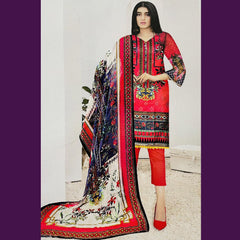 Sapphire Zareen 3 Pcs Unstitched Printed Lawn Suit Crimson Red