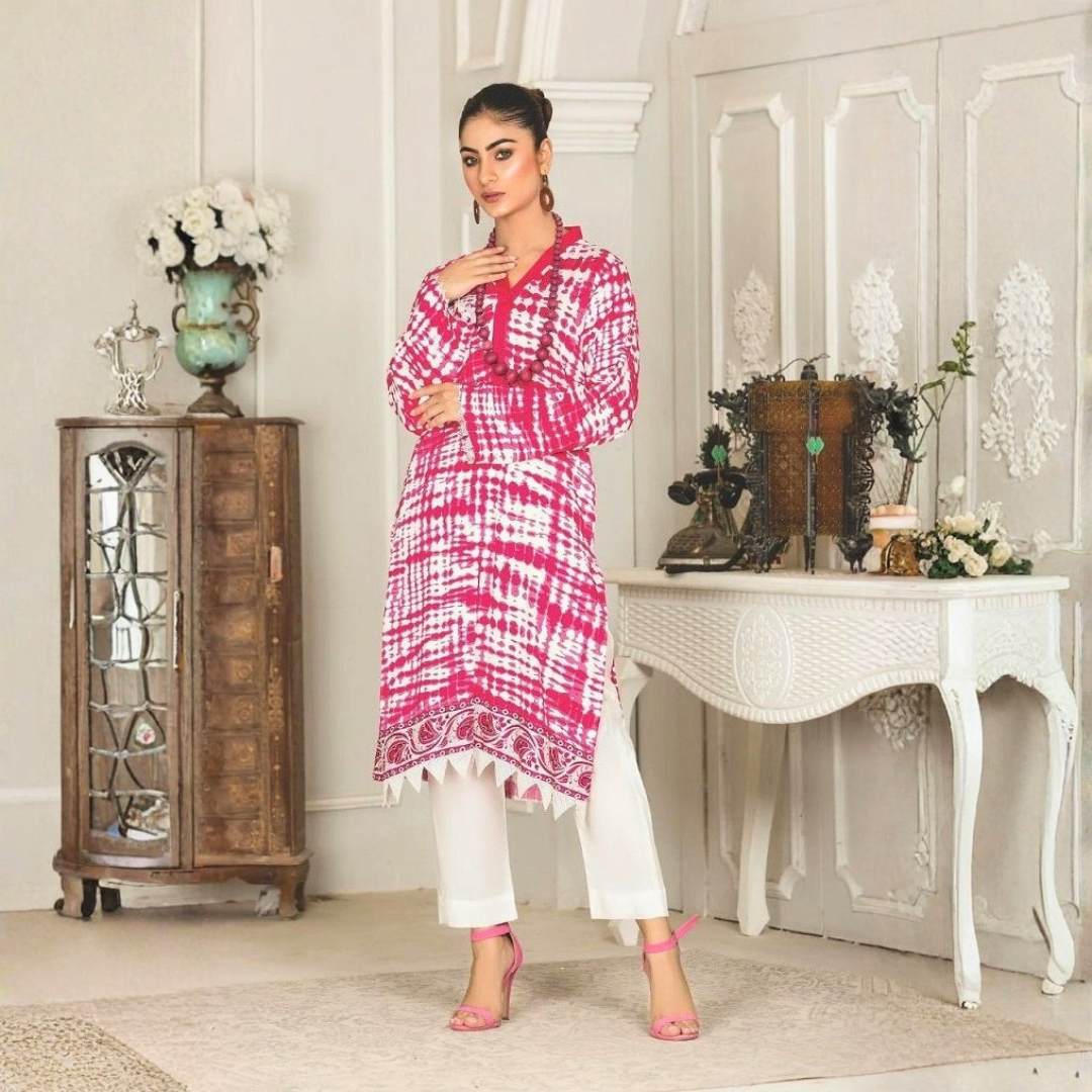 Sapphire 1 Pcs Unstitched Linen Shirt Pink