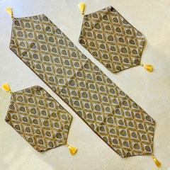 Scarlett 3 Pc Table Runner Set Mustard Brown