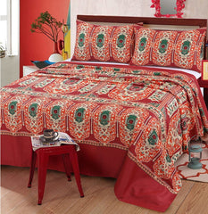 Scintilla 3 Pcs Red Duvet and Pillow Covers Set