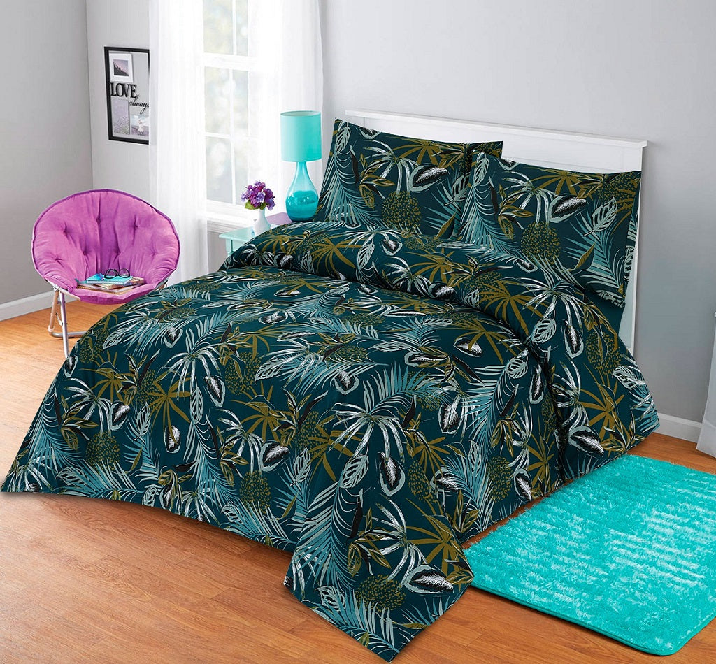 Scintilla Palm 3 Pcs Bedding Set Green