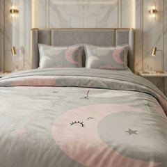 Scintilla 3 Pcs Grey Duvet and Pillow Covers Set