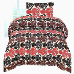 Set of 2 - Geng Floral Single Bedding Set Brown