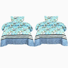 Set of 2 - Taifa Floral Single Bedding Set Blue