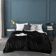 Sherpa Fleece Blanket Black Ultra Soft for All Seasons