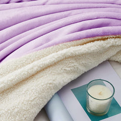 Sherpa Fleece Blanket Purple Ultra Soft for All Seasons