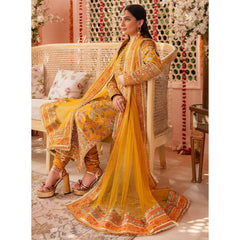 Sofia 3 Pcs Embroidered Luxury Suit Mustard