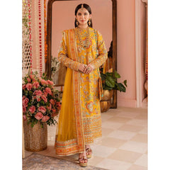 Sofia 3 Pcs Embroidered Luxury Suit Mustard